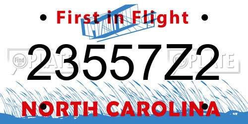 23557Z2 North Carolina License Plate