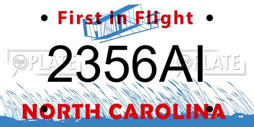 2356AI North Carolina License Plate