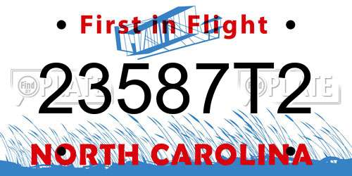 23587T2 North Carolina License Plate