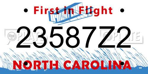 23587Z2 North Carolina License Plate