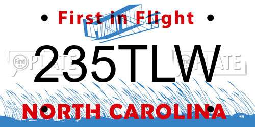 235TLW North Carolina License Plate