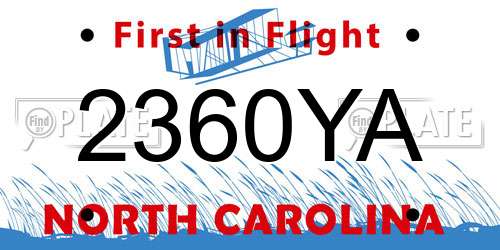 2360YA North Carolina License Plate