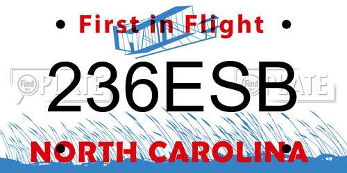 236ESB North Carolina License Plate