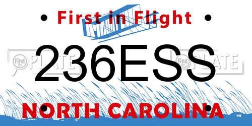 236ESS North Carolina License Plate