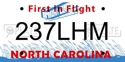 237LHM North Carolina License Plate