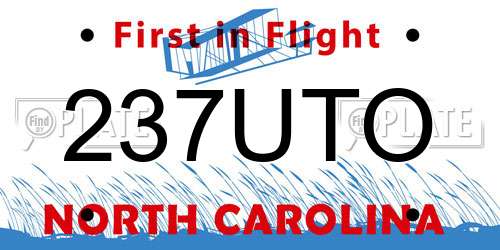 237UTO North Carolina License Plate