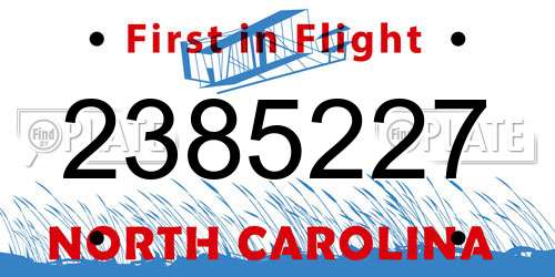 2385227 North Carolina License Plate