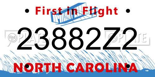 23882Z2 North Carolina License Plate