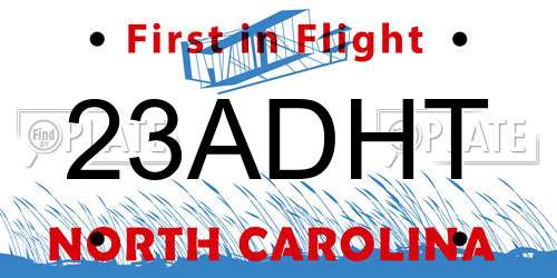 23ADHT North Carolina License Plate