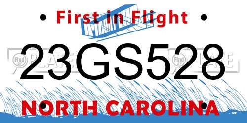 23GS528 North Carolina License Plate