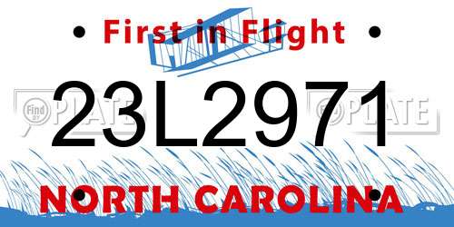 23L2971 North Carolina License Plate