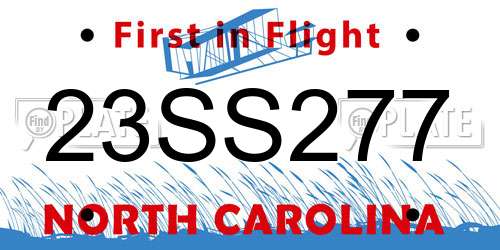 23SS277 North Carolina License Plate