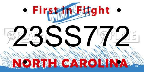 23SS772 North Carolina License Plate