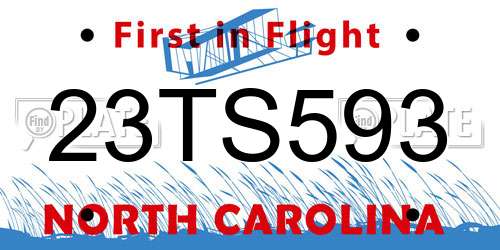 23TS593 North Carolina License Plate