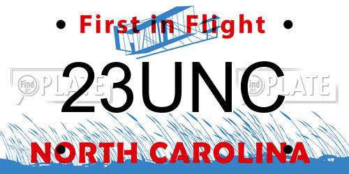 23UNC North Carolina License Plate