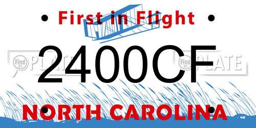 2400CF North Carolina License Plate