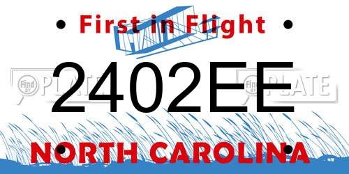 2402EE North Carolina License Plate