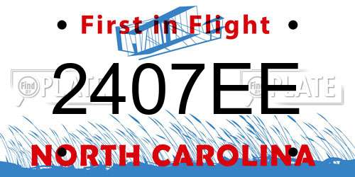 2407EE North Carolina License Plate