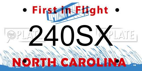 240SX North Carolina License Plate