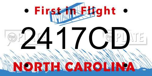 2417CD North Carolina License Plate