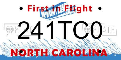 241TC0 North Carolina License Plate