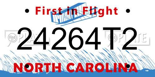 24264T2 North Carolina License Plate