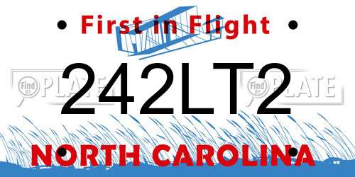 242LT2 North Carolina License Plate