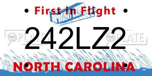 242LZ2 North Carolina License Plate