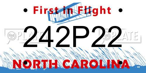 242P22 North Carolina License Plate