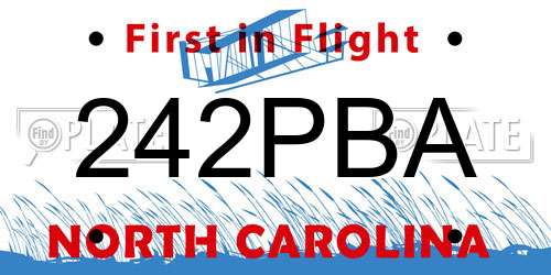 242PBA North Carolina License Plate