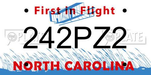 242PZ2 North Carolina License Plate