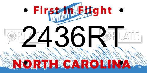 2436RT North Carolina License Plate