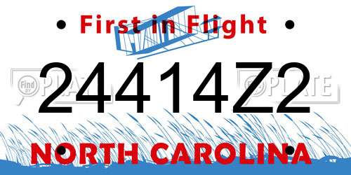 24414Z2 North Carolina License Plate