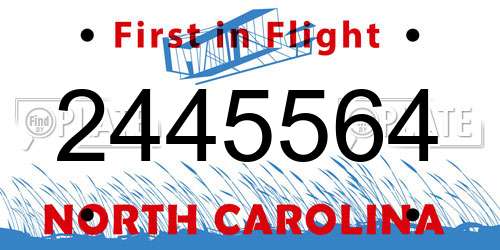 2445564 North Carolina License Plate