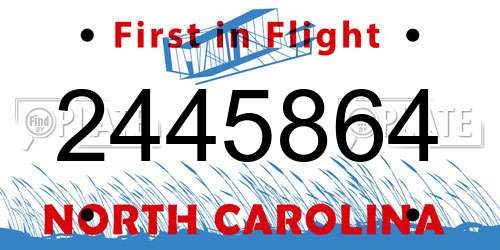 2445864 North Carolina License Plate