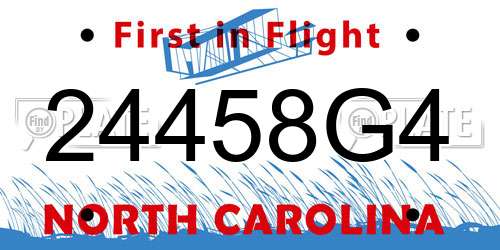 24458G4 North Carolina License Plate