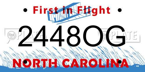 2448OG North Carolina License Plate