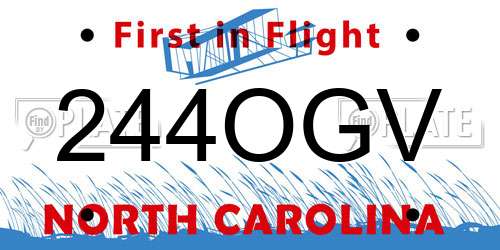 244OGV North Carolina License Plate