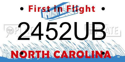 2452UB North Carolina License Plate