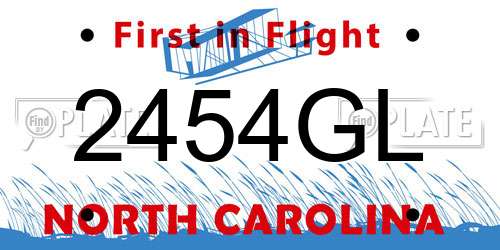 2454GL North Carolina License Plate
