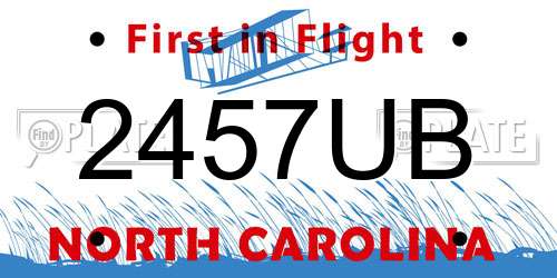 2457UB North Carolina License Plate