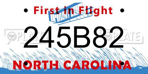 245B82 North Carolina License Plate