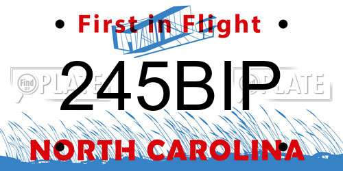 245BIP North Carolina License Plate