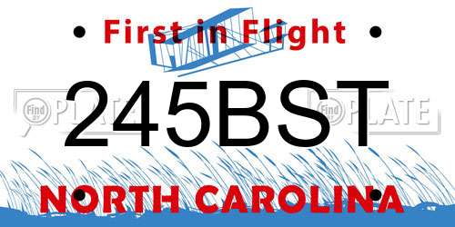 245BST North Carolina License Plate