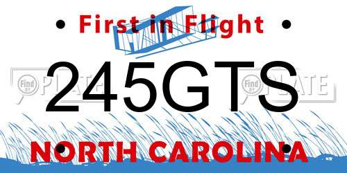 245GTS North Carolina License Plate