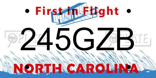 245GZB North Carolina License Plate