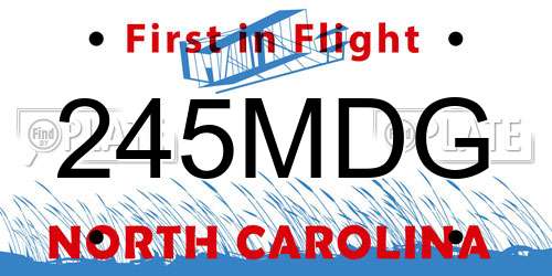 245MDG North Carolina License Plate