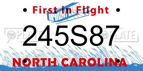 245S87 North Carolina License Plate
