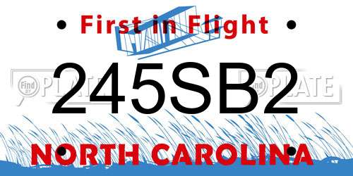 245SB2 North Carolina License Plate