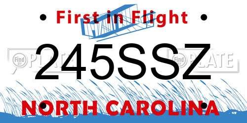 245SSZ North Carolina License Plate